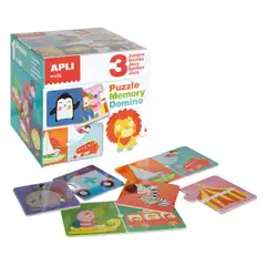 CAJA PUZLE, MEMORY & DOMINO GAMES 3 U. APLI REF. 13940