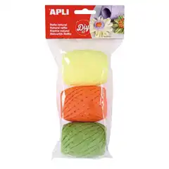 RAFIA NATURAL TONOS FLUOR 3U 30MTS/UN APLI REF. 14412