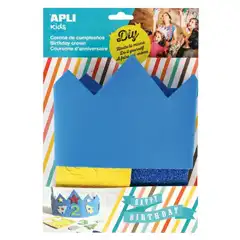 Material BLISTER CORONA CUMPLEAÃOS GOMA EVA-AZUL 1U APLI REF. 14478