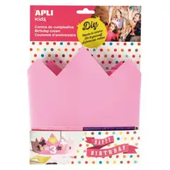 Material BLISTER CORONA CUMPLEAÃOS GOMA EVA-ROSA1U APLI REF. 14479