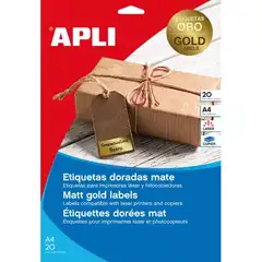 Material BLISTER LASER COPIADORA ORO 45,7X 21,2 20H APLI REF. 14886
