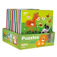 EXPOSITOR PUZLES MADERA ENCAJABLES ANIMALES 9 APLI REF. 15178