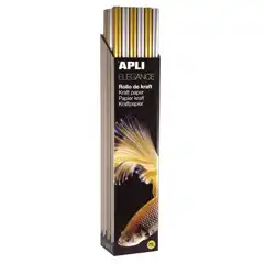 Material CAJA ROLLO PAPEL KRAFT 1X3M ORO Y PLATA 30U APLI REF. 16508