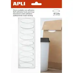 BLISTER OVALADO ADH.GANCHO/BUCLE BLANCO 35X12 18 APLI REF. 17413