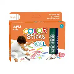 Material BLISTER COLOR STICK COLORES SURTIDO XXL 40G 6U APLI REF. 17538