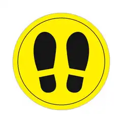 Material ETIQUETA SEÃALIZADORA CIRCULO ADHESIVA PIES AMARILLO DIAMETRO 30CM APLI 18597