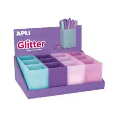 Material CUBILETE SILICONA GLITTER 4 COLORES APLI 18616