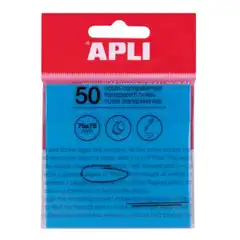 Material NOTAS ADHESIVAS APLI 75X75MM AZUL TRANSPARENTES 100HJ (19571)