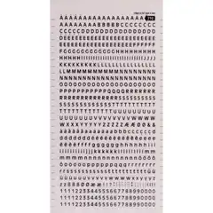 Material S. letras&numeros transf. negras 4mm-1H APLI REF. SDD210F