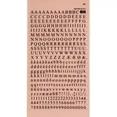 Material S. letras&numeros transf. negras 6mm-1H APLI REF. SDD230F