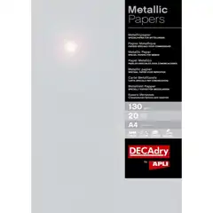 BLISTER PAPEL GRIS METALIZADO 130G.20H APLI REF. SMA7071