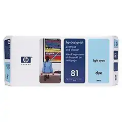 HP DESIGNJET 5000/5500 CABEZAL CIAN CLARO Nº81 + LIMPIADOR. TINTA PARA INTERIOR