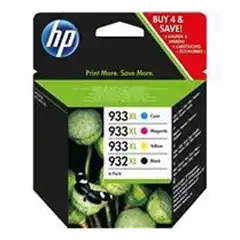 HP BK/ C / M / Y OFFICEJET 6100/7510 - HP932XL + HP933XL (PACK 4 COLORES)
