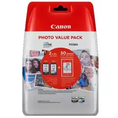 CANON TINTA NEGRO + COLOR + PAPEL VALUE PACK PG-545XL + CL-546XL 26364