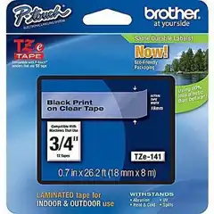 BROTHER CINTA LAMINADA TRANSPARENTE/NEGRO 18MM