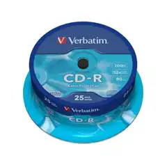 Material VERBATIM CD-R, 700MB, 52X, 25 PACK SPINDLE, SUPERFICIE EXTRA PROTECTION