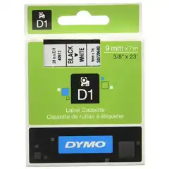 Material DYMO D1 40913, CINTA DE ETIQUETAS ESTÁNDAR NEGRO SOBRE BLANCO 9 MM X 7 M. CINTA DE POLIESTER AUTOADHESIVA. TECNOLOGIA DE IMPRESIÓN: TRANSFERENCIA TERMICA