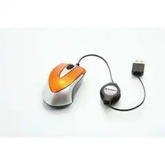 VERBATIM RATÓN OPTICO DE VIAJE GO MINI. DISEÑO ULTRAPORTÁTIL. CABLE USB RETRÁCTIL. COLOR NARANJA