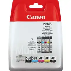 CANON TINTA BK / C / M / Y / K - PIXMA TS615X, TS815X, TS915X, TR755X, TR855X - (PGI-580 + CLI-581) (PACK 5 COLORES)