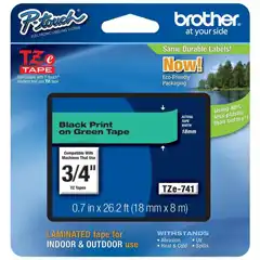 BROTHER CINTA PARA ROTULADORA  VERDE/ NEGRO 18MM