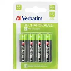 VERBATIM PILAS RECARGABLES AA LR6 (PACK 4 UDS) 49941 28175