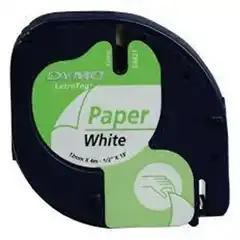Material CINTA PAPEL DYMO LETRATAG 12MMX4M. NEGRO/BLANCO (S0721510)