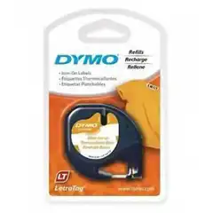 Material DYMO CINTA AUTOADHESIVA 12MM PARA ROTULADORAS LETRATAG, PARA ROPA NEGRO-BLANCO, LONGITUD 2M (18769)