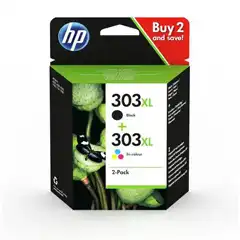 HP TINTA ORIGINAL HP303XL NEGRO + TRICOLOR ENVY PHOTO 6230,7130,7134,7830 (PACK 2 NEGROS + 1 TRICOLOR) - Nº 303 XL