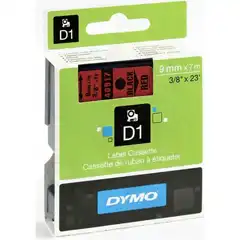 Material DYMO 40917 (S0720720) 9MM CINTA PLÁSTICA NEGRO SOBRE ROJO
