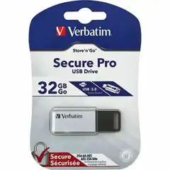 Material VERBATIM SECURE DATA PRO USB DRIVE 32GB 98665 VERBATIM COD. EXA_30289 EAN 0239429866526
