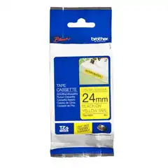 BROTHER CINTA SUPERADHESIVA LAMINADA NEGRO SOBRE AMARILLO DE 24MMX8M TZES651 BROTHER COD. EXA_30949
