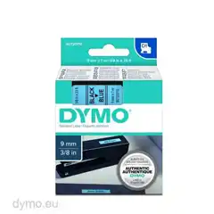 Material DYMO CINTA DE TRANSFERENCIA TERMICA D1 40916. NEGRO SOBRE AZUL DE 9MMX7M. POLIESTER AUTOADHESIVA S0720710 DYMO COD. EXA_31068 EAN 5411313409162