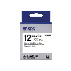 EPSON CINTA ESTÁNDAR NEGRA / BLANCA 12MMX9M LK-4WBN C53S654021 EPSON COD. EXA_31294