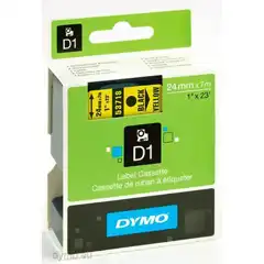 DYMO CINTA DE TRANSFERENCIA TERMICA D1 53718. ETIQUETAS ESTÁNDAR NEGRO SOBRE AMARILLO DE 24MMX7M. POLIESTER AUTOADHESIVA. ROTULADORA LABELMANAGER S0720980 DYMO COD. EXA_31462