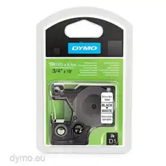 Material DYMO CINTA DE TRANSFERENCIA TÉRMICA D1 16960. ETIQUETAS ESTÁNDAR NEGRO SOBRE BLANCO DE 19MMX5,5M. POLIESTER AUTOADHESIVA PERMAMENTE. ROTULADORA LABELMANAGER S0718070 DYMO COD. EXA_31465