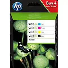 HP TINTA BK/ C / M / Y OFFICEJET PRO 9010, 9012, 9015, 9016, 9019, 9020, 9022, 9025 - Nº 963XL (PACK 4) 3YP35AE HP COD. EXA_31711