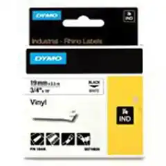 Material DYMO RHINO CINTA DE ETIQUETAS INDUSTRIAL ADHESIVA ID1-19, NEGRO SOBRE BLANCO DE 19MMX5 5 M, VINILO (S0718620) 18445 DYMO COD. EXA_31937