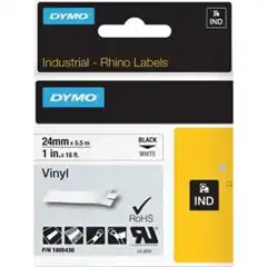 Material DYMO RHINO CINTA DE ETIQUETAS INDUSTRIAL ADHESIVA ID1-24, DE 12MM X 5,5M, BLANCO SOBRE NEGRO, VINILO 1805430 DYMO COD. EXA_32180