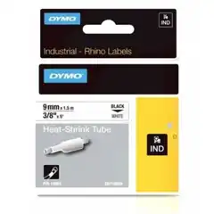 Material DYMO RHINO CINTA ID1-9, NEGRO SOBRE BLANCO, 9MMX1 5M, TUBO TERMORRETRACTIL (S0718280) 18053 DYMO COD. EXA_32821