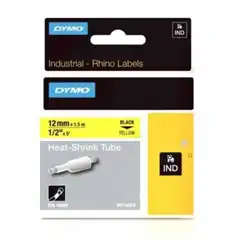 DYMO RHINO CINTA ID1-12, NEGRO SOBRE AMARILLO, 12MMX1 5M, TUBO TERMORRETRACTIL (S0718310) 18056 DYMO COD. EXA_32824
