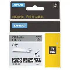 DYMO RHINO CINTA DE ETIQUETAS INDUSTRIAL ADHESIVA ID1-12, BLANCO SOBRE NEGRO DE 12MMX5 5M, VINILO 1805435 DYMO COD. EXA_32852