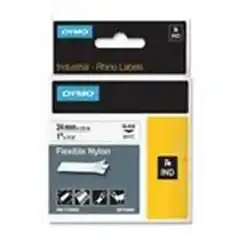 Material DYMO RHINO CINTA DE ETIQUETAS INDUSTRIAL ADHESIVA ID1-24, NEGRO SOBRE BLANCO DE 24MMX3 5M, NYLON FLEXIBLE (S0773840) 1734524 DYMO COD. EXA_32923