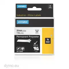 Material DYMO RHINO CINTA DE ETIQUETAS INDUSTRIAL ADHESIVA ID1-24, NEGRO SOBRE BLANCO DE 24MMX5 5M, POLIÃSTER 1734523 DYMO COD. EXA_32927