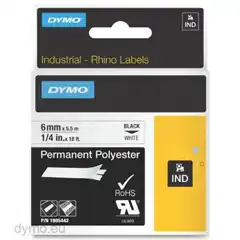 Material DYMO RHINO CINTA ID1-6, NEGRO SOBRE BLANCO, 6MMX5 5M, POLIÃSTER 1805442 DYMO COD. EXA_32930 EAN 071701059970