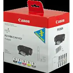 Material CANON TINTA BK /C /M /Y /GY PRO9500,  MX7600,  IX7000 - PGI-9 (PACK 5 COLORES) CANON 1034B013