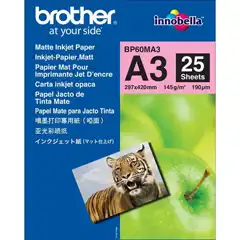 BROTHER PAPEL FOTOGRÁFICO MATE, 145 G. EN A3 (PACK DE 25 HOJAS) BP60MA3 BROTHER COD. EXA_33700
