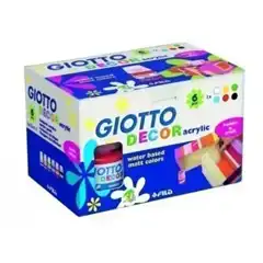 Material GIOTTO TEMPERA ACRILICA DECOR 25ML COLORES SURTIDOS 6 BOTES