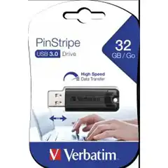 Material VERBATIM USB DRIVE 3.0, 32GB, PINSTRIPE 49317 VERBATIM COD. EXA_34423 EAN 023942493174