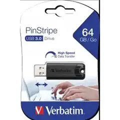 Material VERBATIM USB DRIVE 3.0, 64GB, PINSTRIPE 49318 VERBATIM COD. EXA_34424 EAN 023942493181