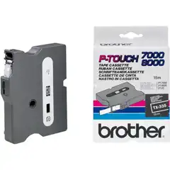 BROTHER CINTA ROTULADORA LAMINADA BLANCO SOBRE NEGRO DE 12MMX8M TX-335 BROTHER COD. EXA_35448